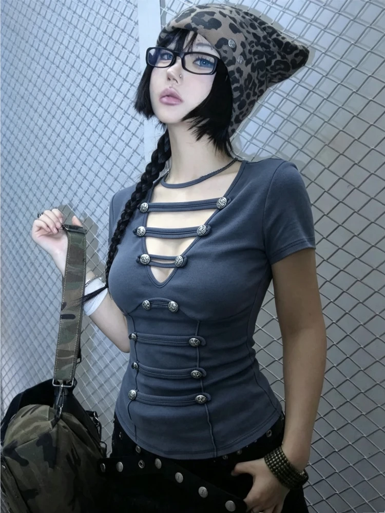 Elegant Vintage American Patchwork Blouse Women Y2K Harajuku Slim Pullover Korean Casual Chic Soft Slim Daily Fashion Wear