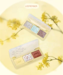 Leemember Eyeshadow Palette 3 Colors Spring Summer Matte Glitter Shimmer 3 Effect Fresh Eye Shadow Makeup Cosmetic