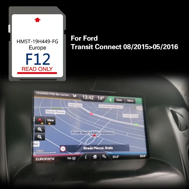 for Ford Transit Connect 08/2015-05/2016 Navi SD Map Europe F12 SYNC2 64GB Full Europe Cover