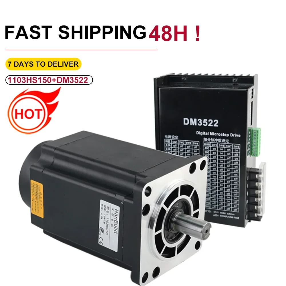 

NEMA43 Stepper Motor Drive 1103HS150 with DM3522 Sets Motor Drive,Phase Hybrid Stepper Motor for Advertising Equipment