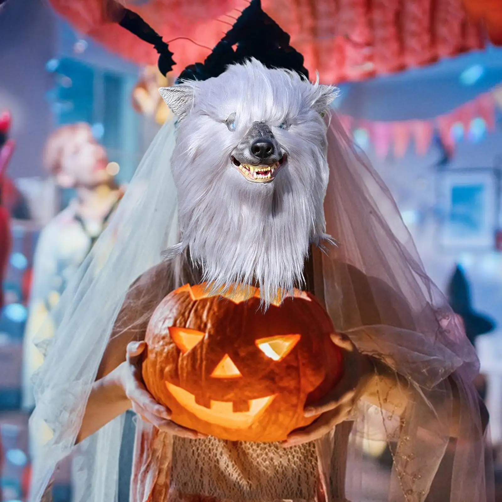 

Wolf Head Mask Feral Full Head for Role Playing Night Club Stage Performance