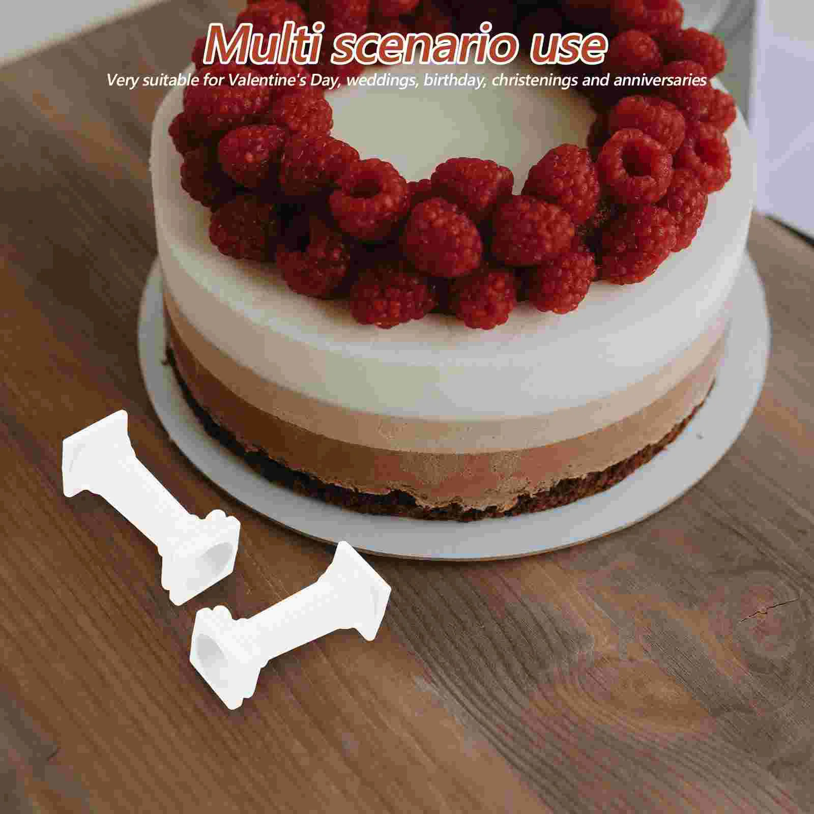 8 Pcs Roman Pillar Cake Stand Plastic Small Cakes Pillars Wedding Stands Column Rod White Tiered Desert Table Display Decorate