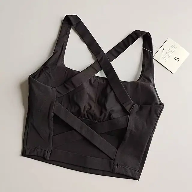 Women Seamless Naked Feel U Back Sports Bra Padded Push Up Shockproof Quick Dry Fitness Yoga Running Workout Tank Top