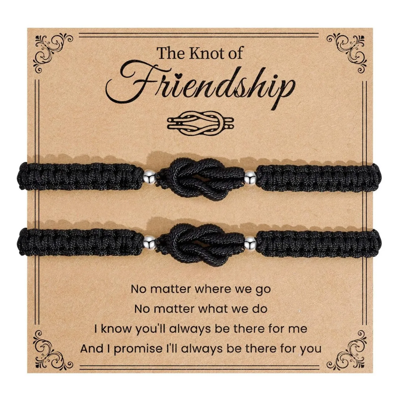 Pinky Promise Knot Couples Bracelets Anniversary Christmas Valentines I Love You Gifts for Boyfriend Girlfriend Women Men