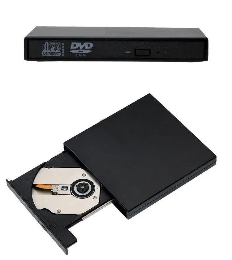 USB portátil externo DVD CD Player, queimador de disco Rw, Combo Drive Reader para Windows 98, 8, 10, Laptop, PC, Desktop
