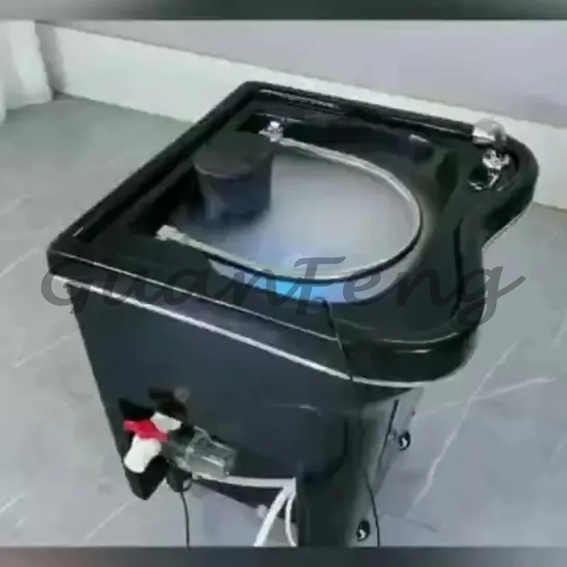 Barber shop special beauty salon basin movable with water circulation fumigation shampoo bed