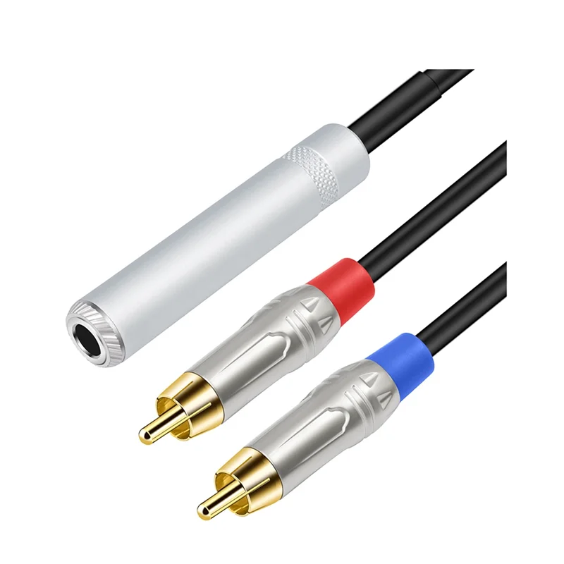 A32T-RCA To 1/4 Adapter Cable Stereo Audio Cable 1/4 Inch  Y Splitter Adapter Cable 50Cm