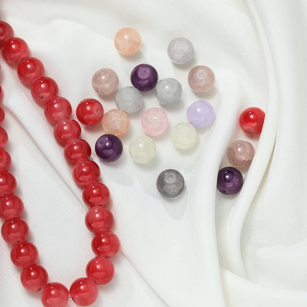 

20/50pcs 10mm Glass Broken Floral Burst Bead Colorful Loose Spacer Bead for DIY Bracelet Jewelry Necklace Earring Making Supplie