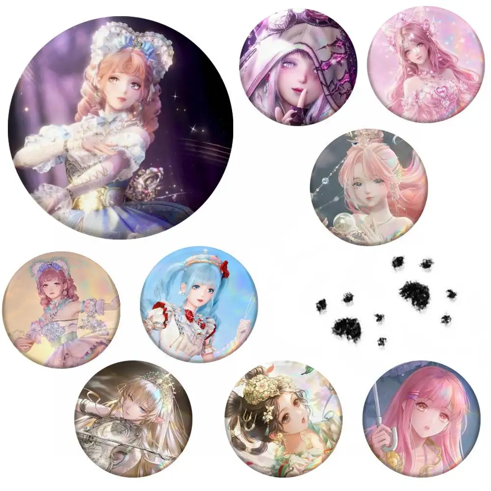 Shining Nikki Game Badge Tinplate Meme Round Brooch For Hat Bag Creative Lapel Jewelry Accessories Gifts