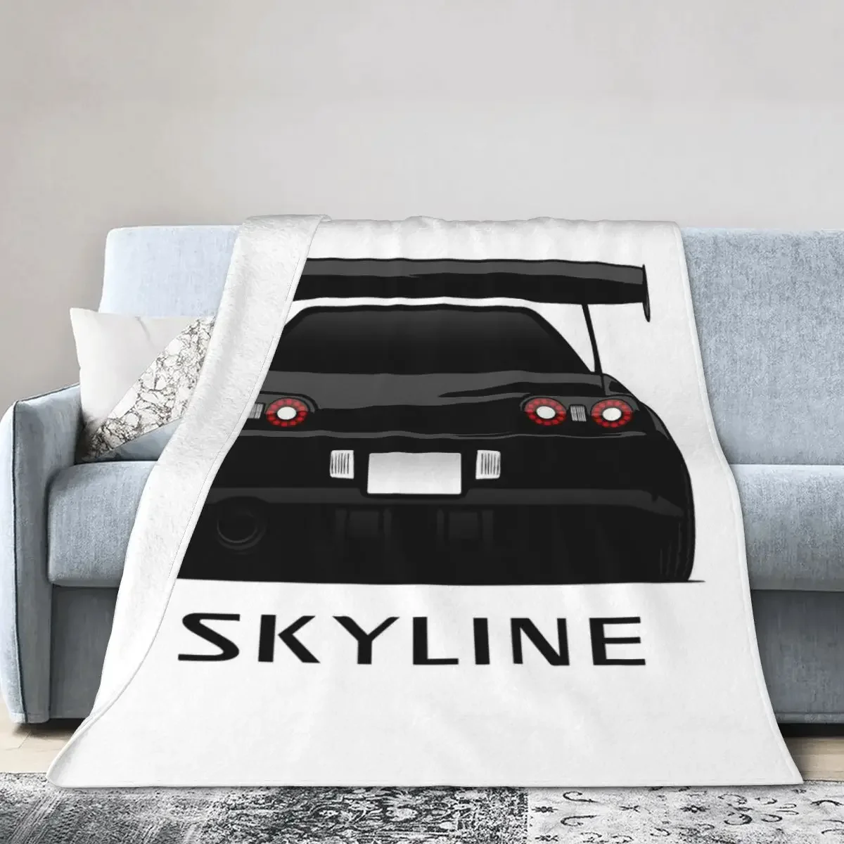 

Flannel Throw Blanket Nissan Skyline GT-R R32 Blankets Soft Bedspread Warm Plush Blanket for Bed Living room Picnic Travel Couch