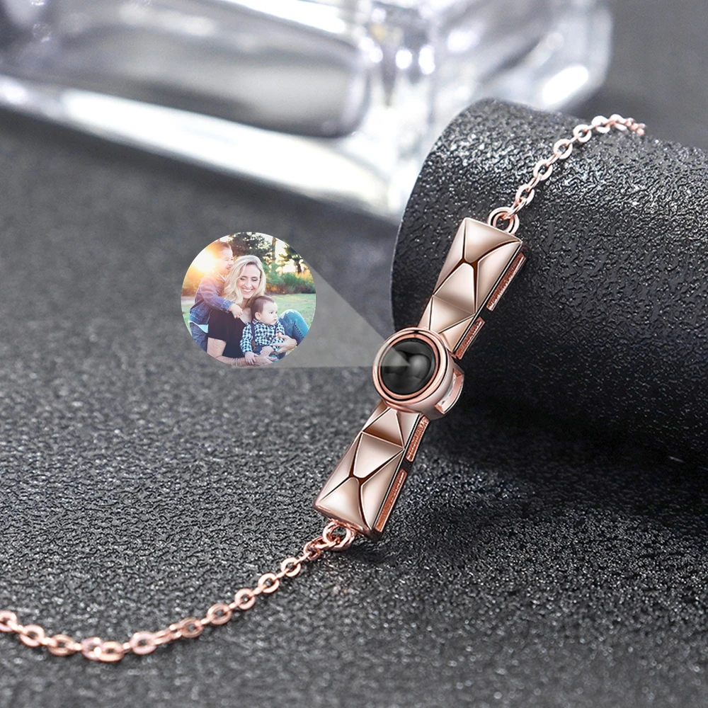 Personalized Custom Photo Bracelet for Women Projection Photo Heart Pendant Bracelet Birthday Christmas Day Gift New Jewelry - view 2
