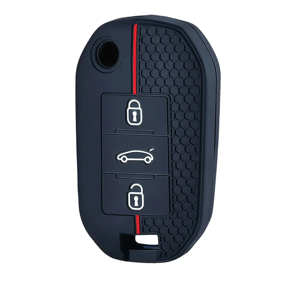 Embossed Hex Protective Key Guard For Peugeot Partner Expert Citroen C4 C5 Lightweight Flexible Silicone Key Shell