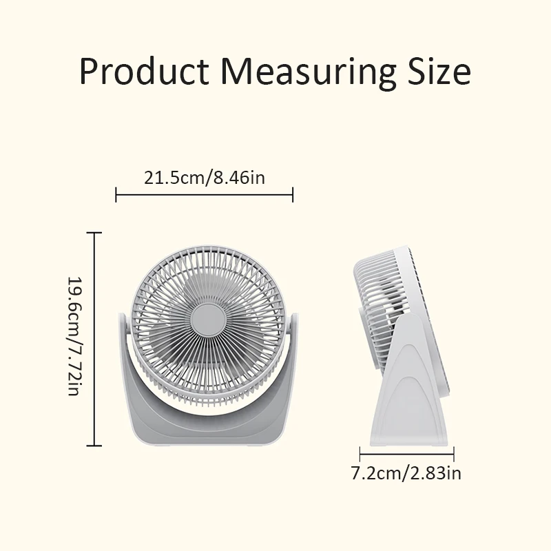 2024 New 360° Adjustable Desktop Fan Air Conditioner USB Portable Fan with 5 Wind Speeds 8 Inch Fan Blade Night Light for Home