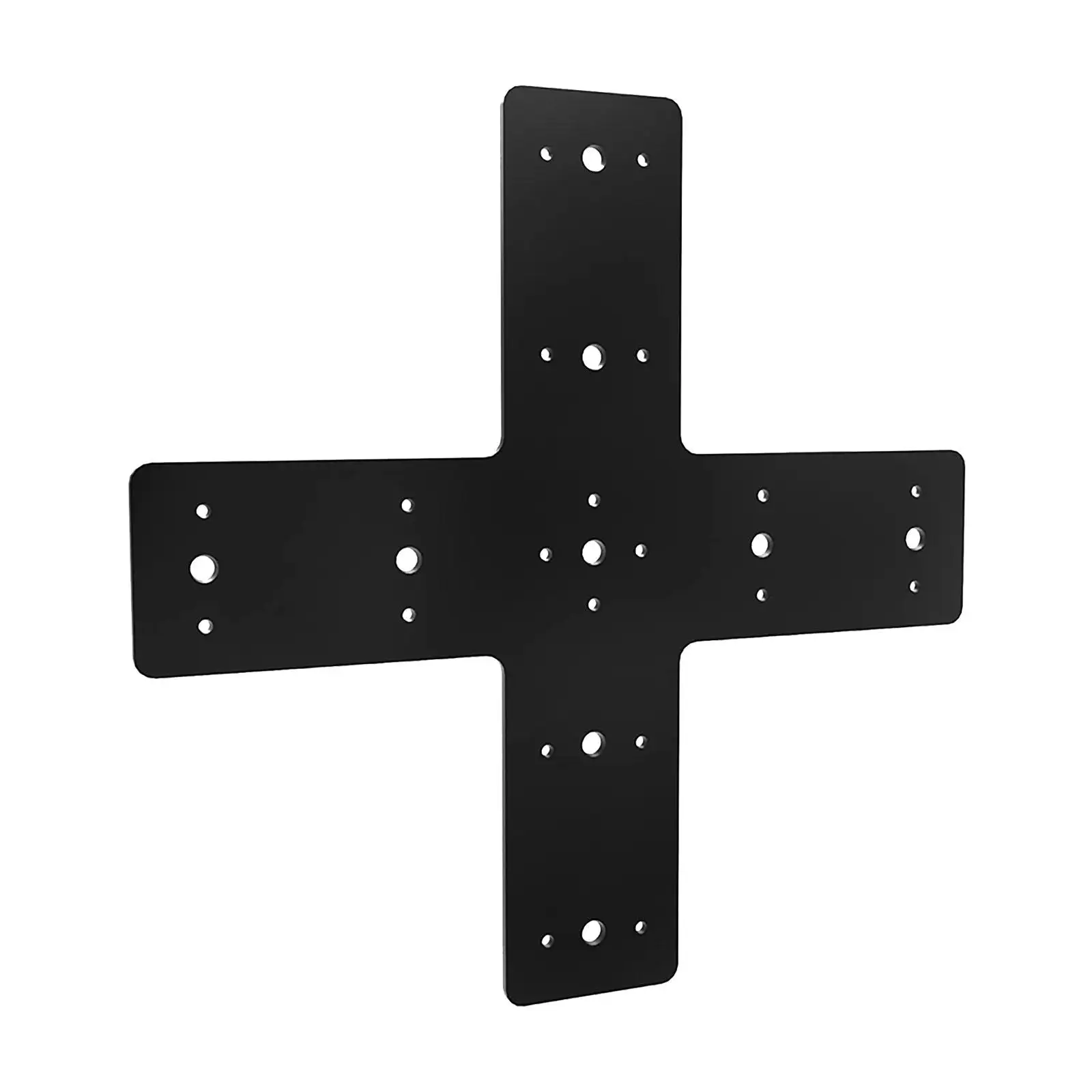 Cross Mending Plate Post to Beam Connector Metal, Easy Installation, Flat Black Heavy Duty for Pergola Furniture