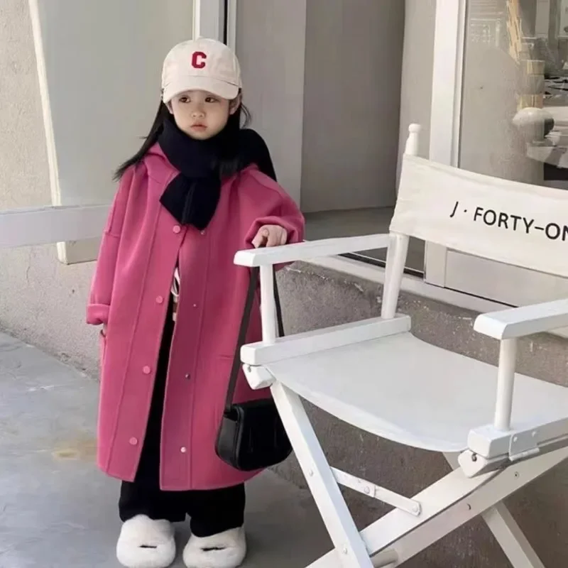 Kids Autumn Winter Longline Trench Coat Korean Style Stylish Girls' New Design