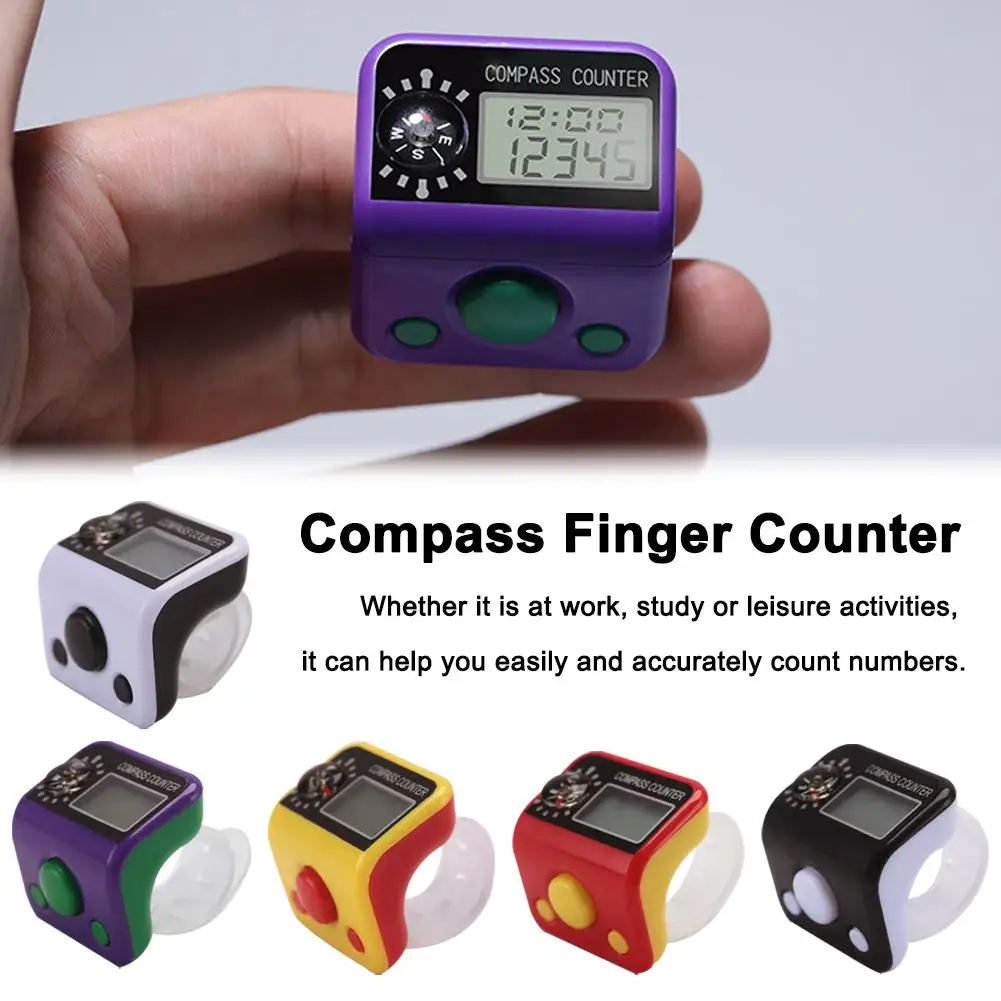 Counter Lcd Electronic Digital Tally Finger Counter, Electronic Ring Counter, Manual Counter For Sewing Knitting Weave Tool M6B9