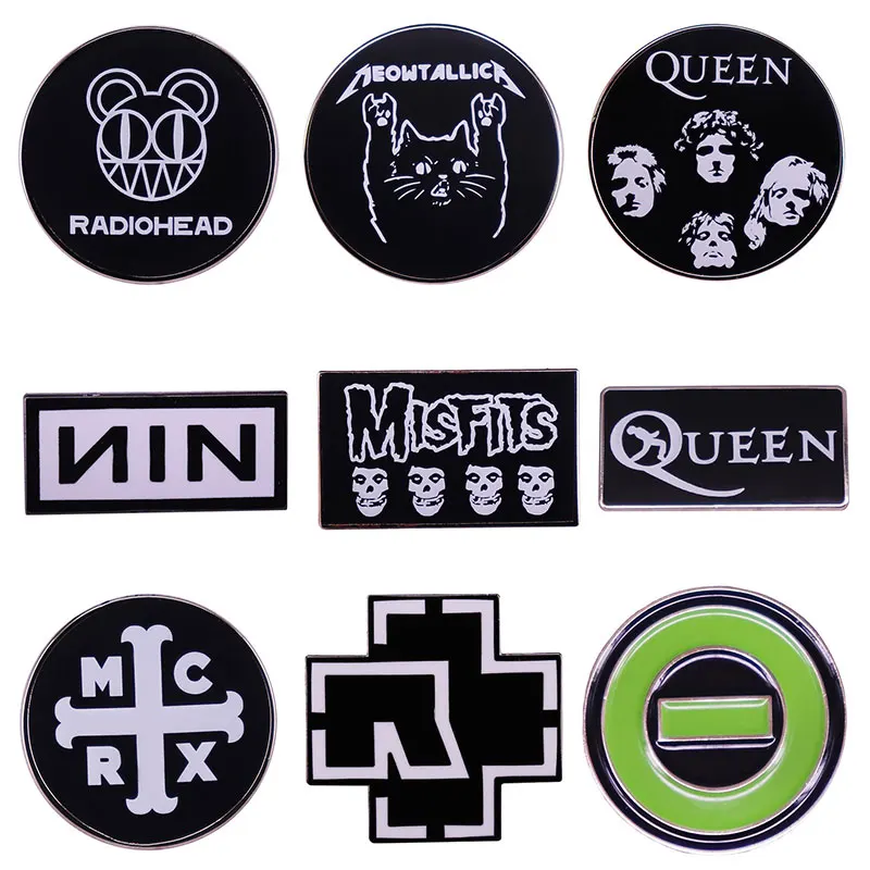 Rock Band Gothic Enamel Pins Music Collect Metal Brooch Badge Fashion Jewelry Clothes Backpack Accessories Fans Gifts