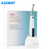 AZDENT 2 in 1 Dental Wireless Endo Motor Built in Apex Locator 360°Rotation Contra Angle Reciprocating Root Canal Instrument