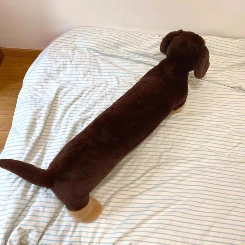 Lovely Otto Dachshund lie prone Accompany Sleeping Dog Throw Pillow Soft Plush Doll Sofa Cushion Children Birthday Gift Toy
