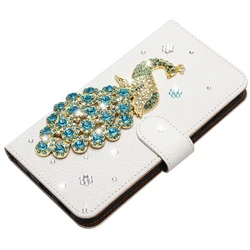 Glitter Wallet Leather Flip Peacock Case For iPhone 17 ProMax Air 16 E 15 14 Plus 13 Pro 12 Mini 11 XSMax Wallet Leather Cover