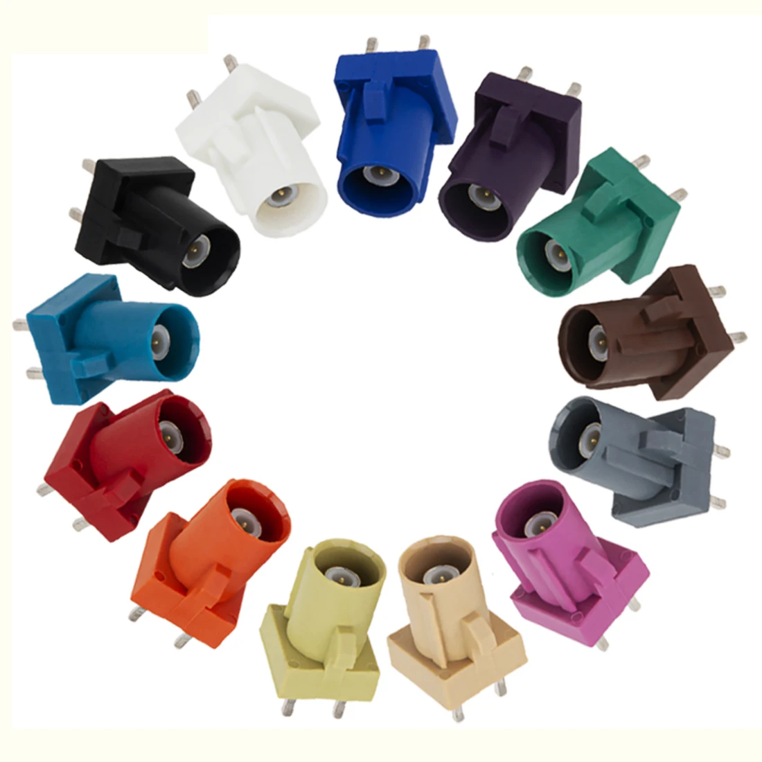 1pc  Fakra Male Plug A/B/C/D/E/F/G/H/I/K/M/L/Z RF Coaxial Connectors Straight PCB Mount NEW Wholesale