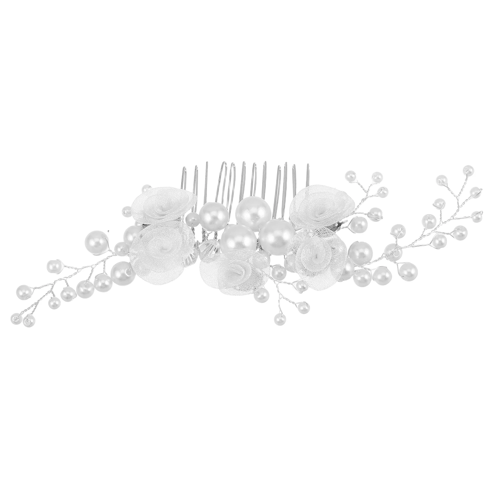 

Bridal Hair Comb Pearl Flower Accessories for Wedding Guest Women Floral Hair Combs Elegant Plastic Mesh H made