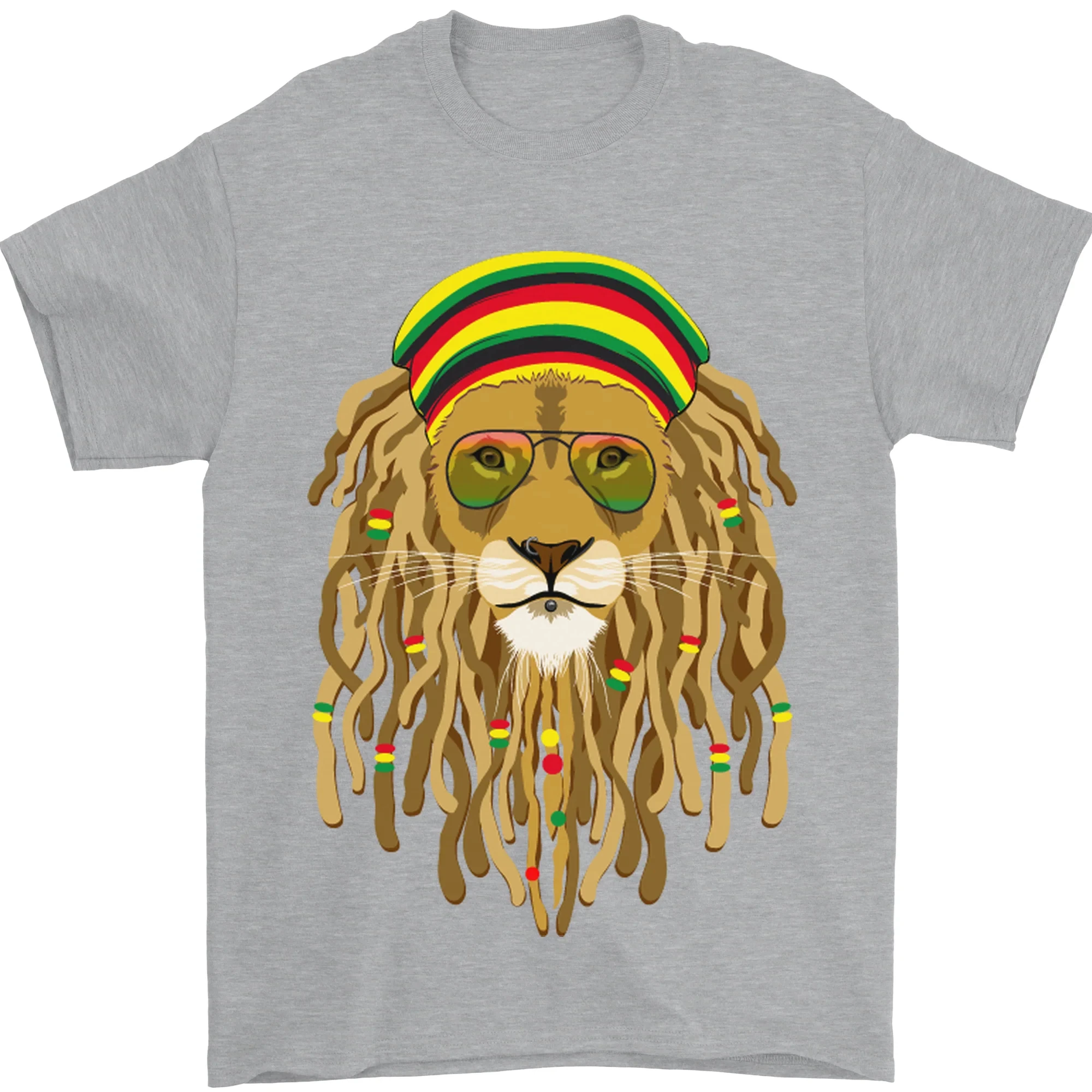 Dreadlock Rasta Lion Mens T-Shirt Summer Tracksuit Harajuku Pullovers O-neck Short-sleeved Breathable Cotton Casual Sportswear
