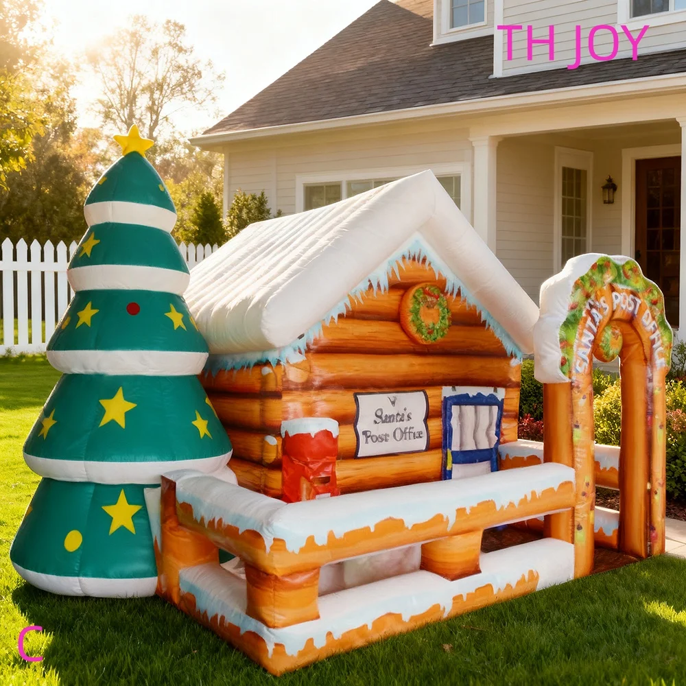 fast air ship to door,Christmas Decoration Inflatable Tent Inflatable Santa Claus Christmas House
