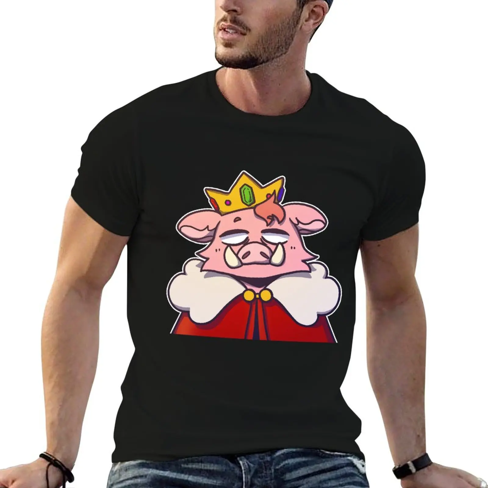 Pig King Techno T-Shirt Christmas Casual Tee Shirt