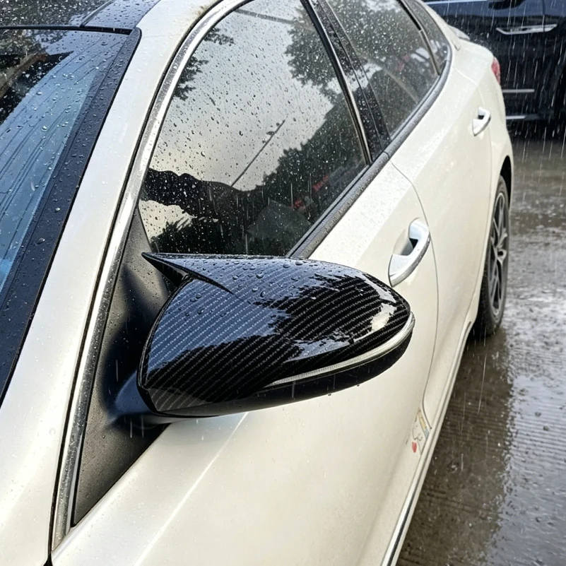 

For Optima 2016-2019 Rearview Mirror Cover Sticker Trim With Horn Caps Decorate Auto Parts Accessories