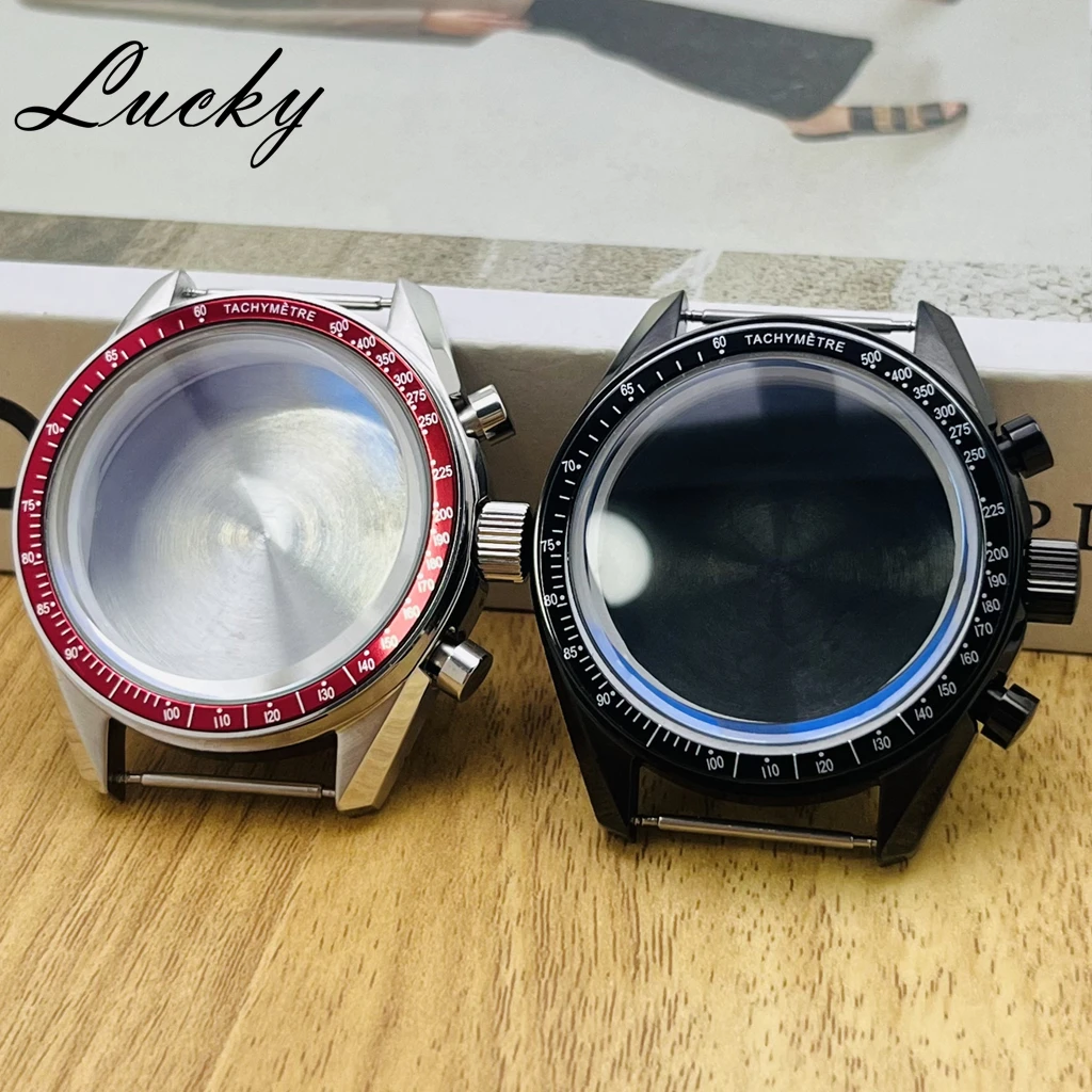 39,7mm Hochwertige VK63 Mondphasen-Uhr mit Schwarz/Weiß/Blau/Grün/Schwarzgold-Lünette, Passend für VK63 VK64 Uhrwerk, OMG Uhrenteile und Zubehör