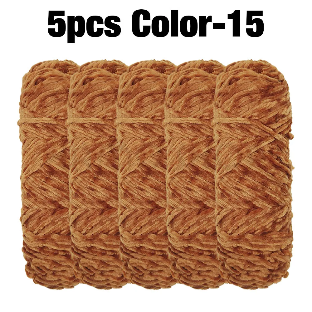 5 Rollen 100 g pro Rolle Premium-Samt-Chenille-Garn, weiches, warmes Strick-Häkelgarn für Decke, Mantel, Hut, Kissen, DIY-Handwerk