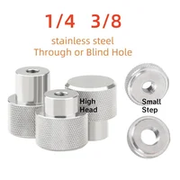 1 Uds 1/4 3/8 tuerca de pulgar de acero inoxidable cabeza alta o paso pequeño a través/agujero ciego moleteado mano apretar perno decorativo Nai