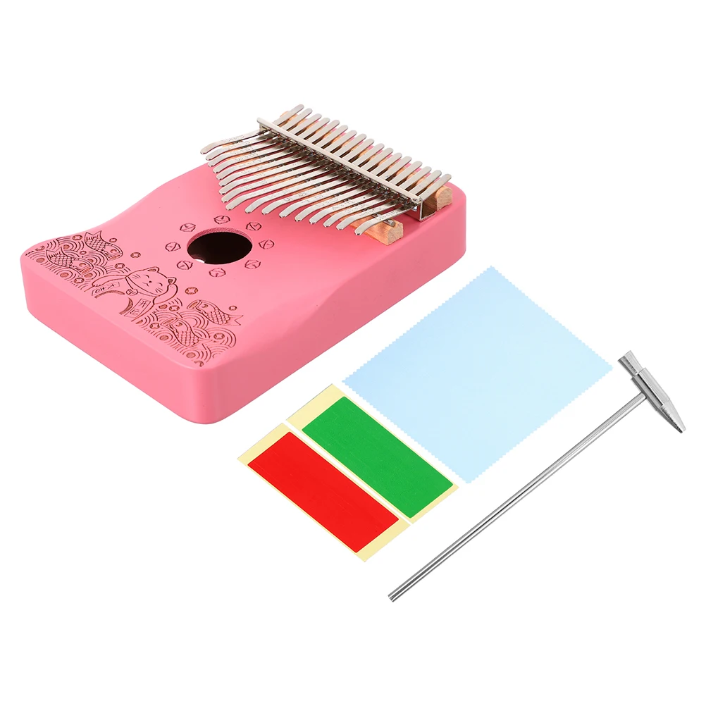 

1Set Pink Kalimba Thumb Piano 17 Keys Portable Finger Piano for Beginners and Music Lovers Lightweight Handheld Musical