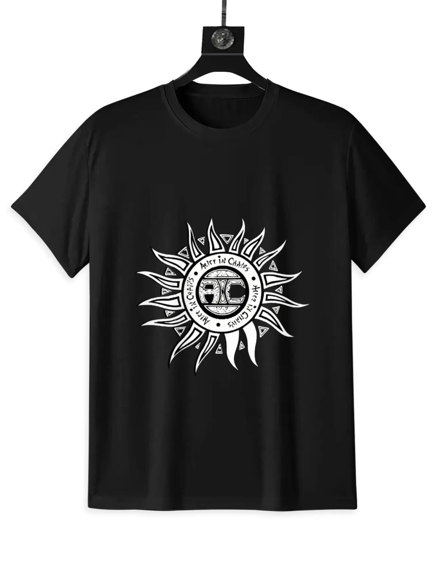 

ALICE IN CHAINS Tribal Sun T-shirt Grunge Heavy Metal Tee Adult Men's Black New