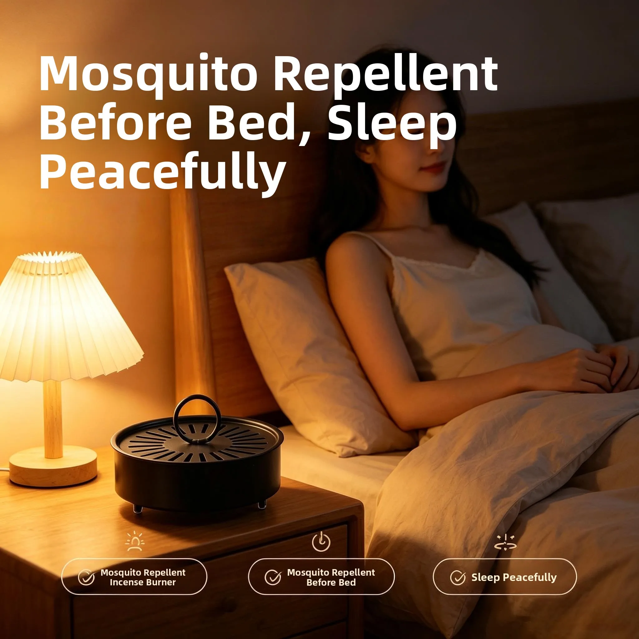 

Innovative Indoor Mosquito Coil Holder Safe Fireproof Creative Storage Box Home Use Mosquito Coil Tray with Lid And Stand