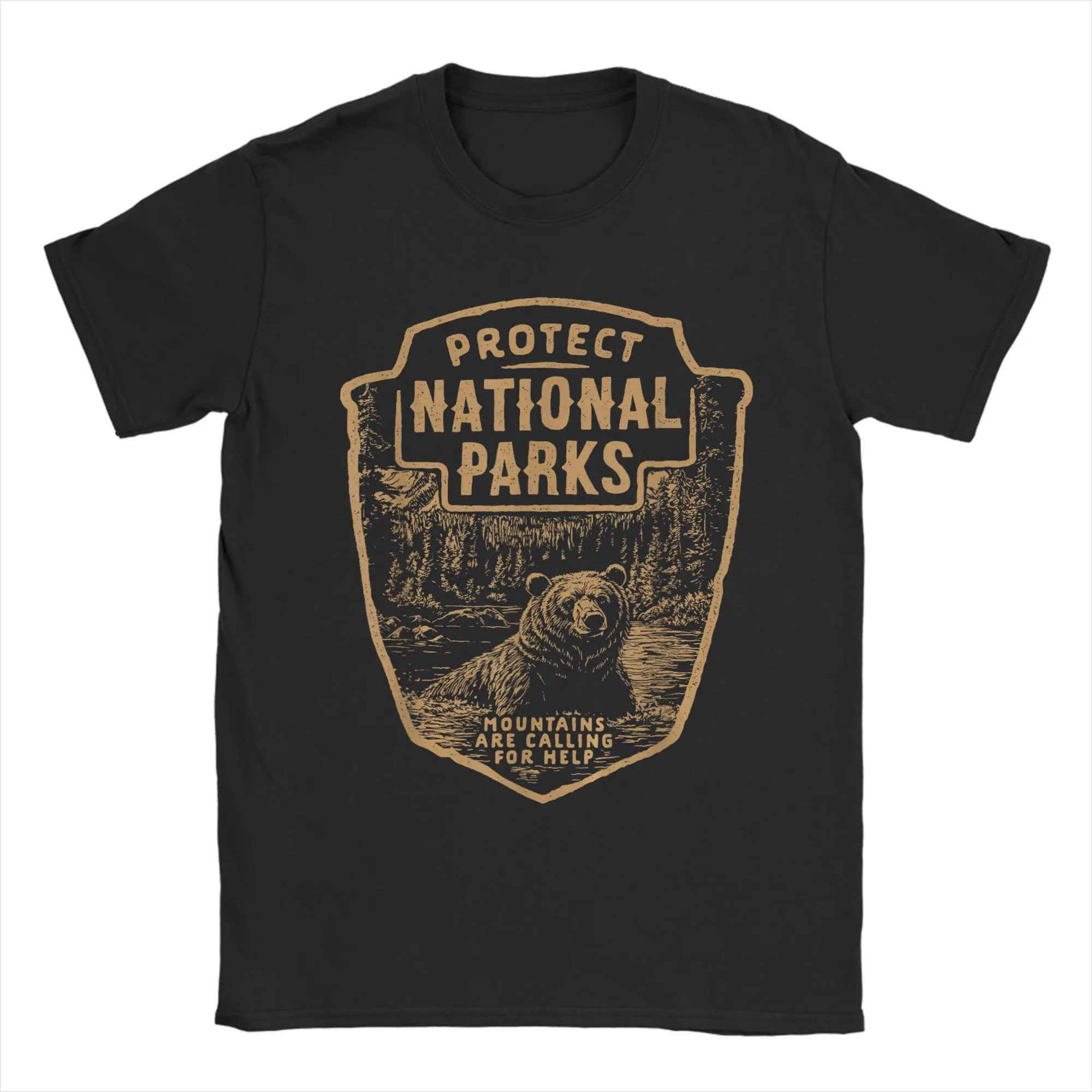 Kawaii Protect National Parks Bear Resist T Shirt For Men Women Crewneck Short Sleeve Clothes  Cotton Summer Clothing