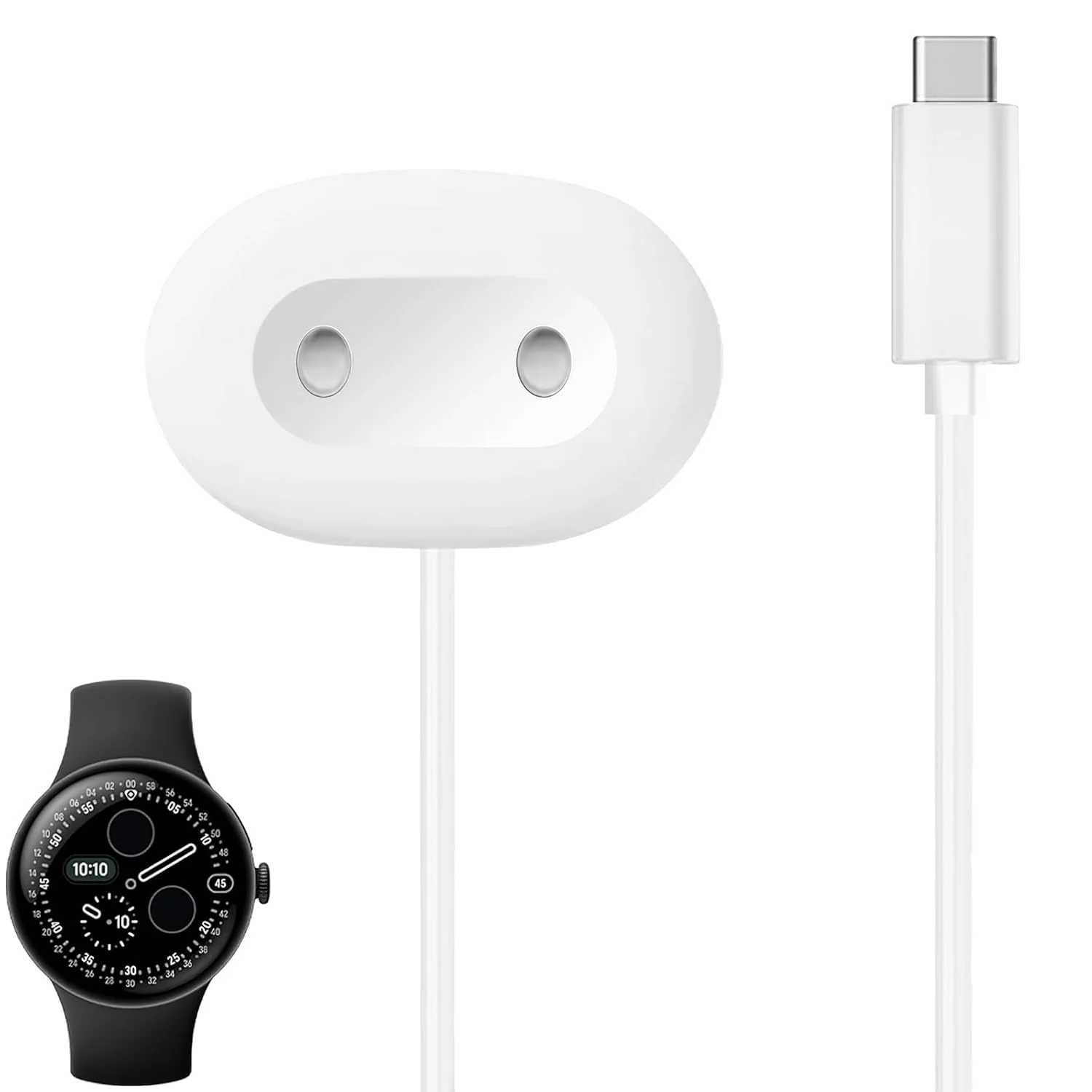 

Charger Cable for Google Pixel Watch 4 41mm/45mm, Fast Charging Cable, 2 Pin Smartwatch Replacement Magnetic Portable Magnetic