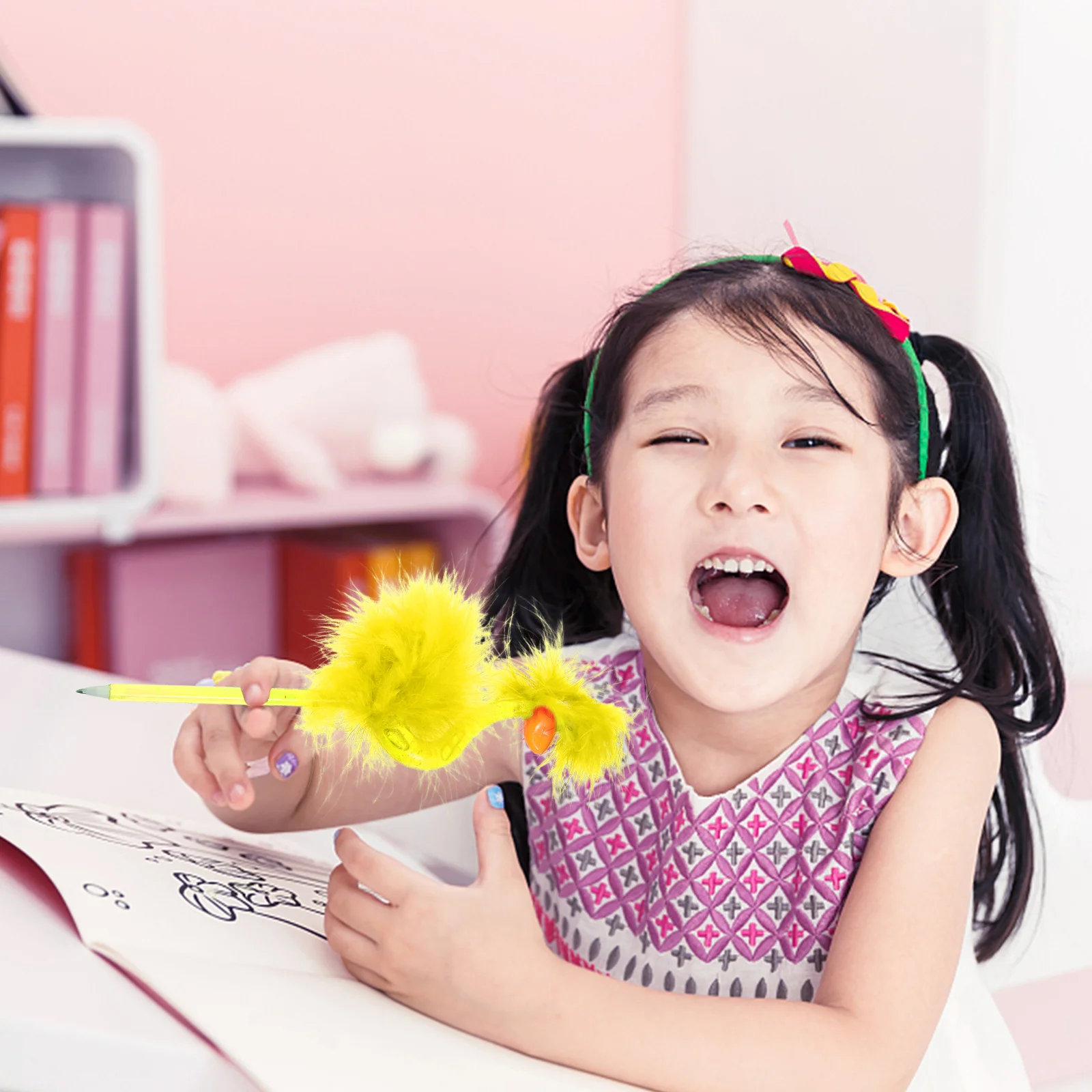 

4 шт. шариковая ручка страуса, пластиковые канцелярские принадлежности, уникальный подарок для студентов и друзей, шариковая ручка