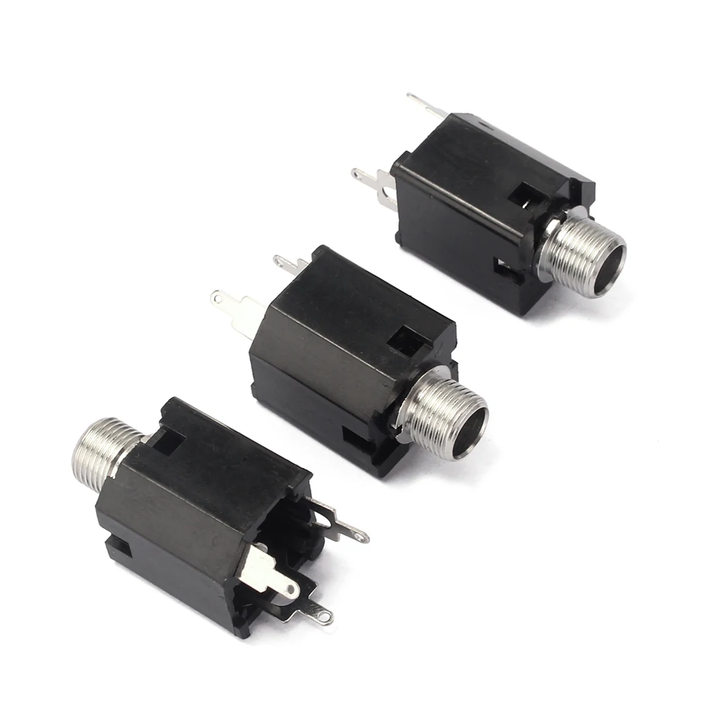 

10 pcs Cylinder Output Socket Guitar Endpin Input Stereo 6 35mm Plug Replacement Parts Acoustic Electric Bass
