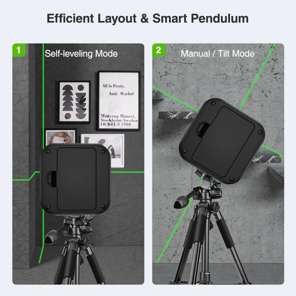 Decteam 2 linee livello laser autolivellante Cross Line Green Beem verticale e orizzontale leggero e portatile per strumento domestico fai da te