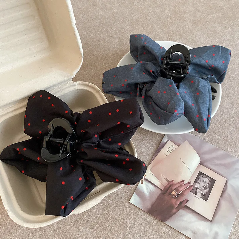 

Fabric Flower Hair Claw Women Girls Retro Ponytail Clip Korean Fashion Sweet Girls Large Shark Clip Delicate Hair Accessories