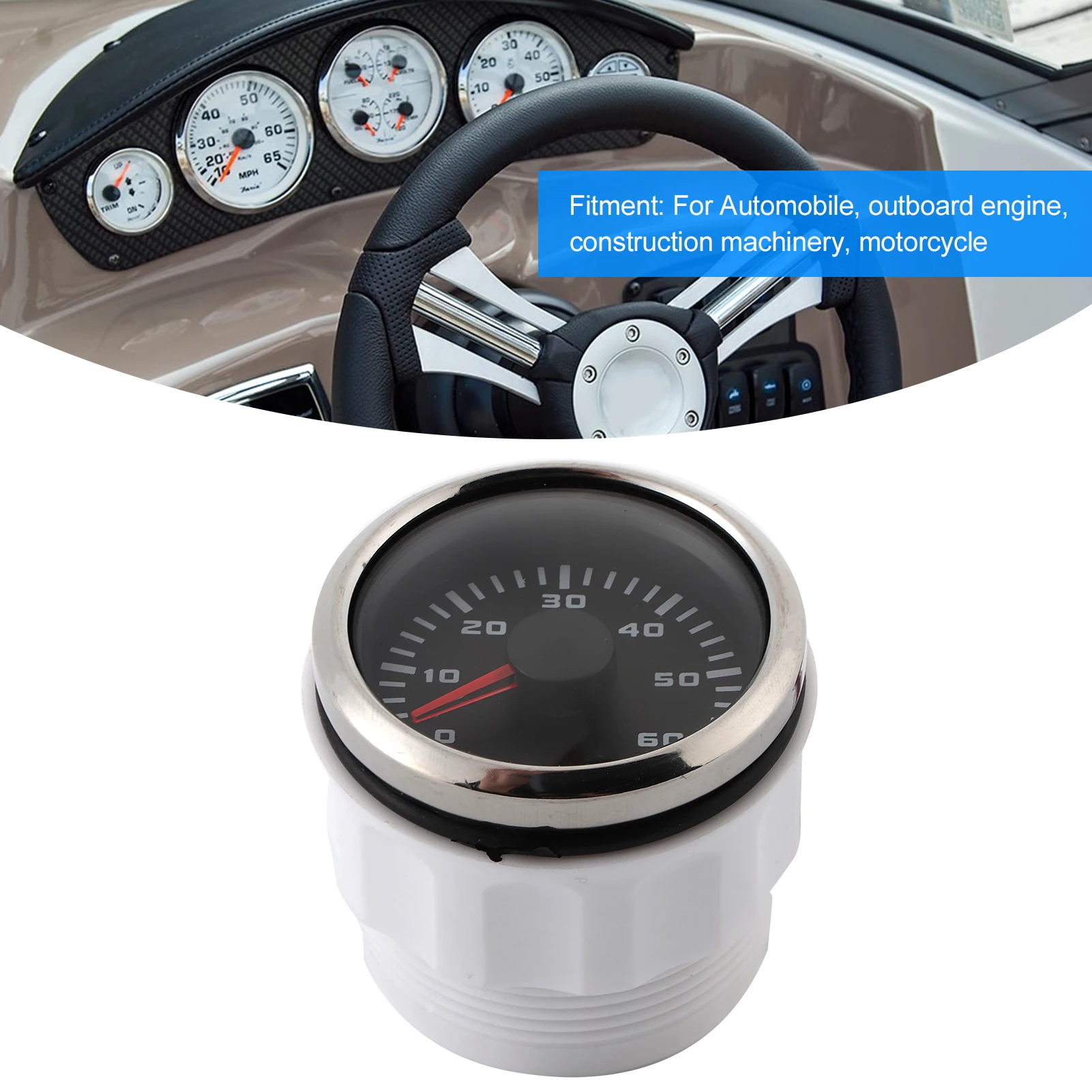 

2inch Car Pointer Tachometer IP67 Waterproof For Auto Outboard Engine Construction Machinery Motorcycle Accessories