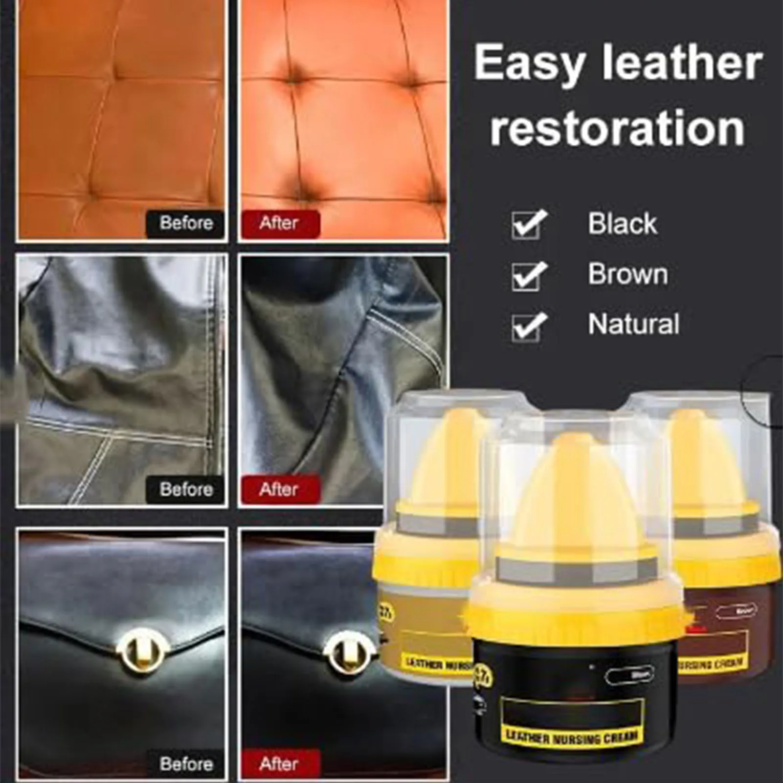 50ml Leather Shoe Brush Polish Brush Shoe Maintenance Brightening Cleaning Duster Sponge Wipe Colorless/Black/Brown image 5