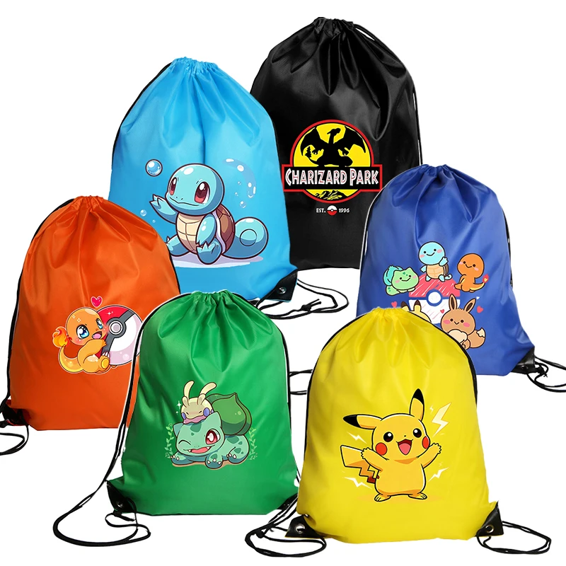 Pokemoned Drawstring Sport Gym Bag Anime Figure Boy Girl Shopping Bags Swimming Yoga Bags Portable Organize Storage Bag Gift
