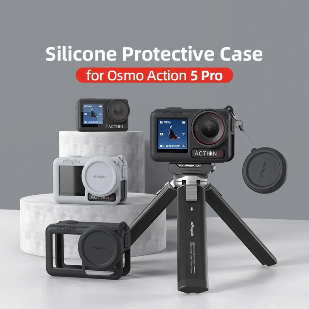 Silicone Protective Case With Anti-lost Rope Scratch-proof Silicone Protector Action Camera for DJI Osmo Action 5 Pro