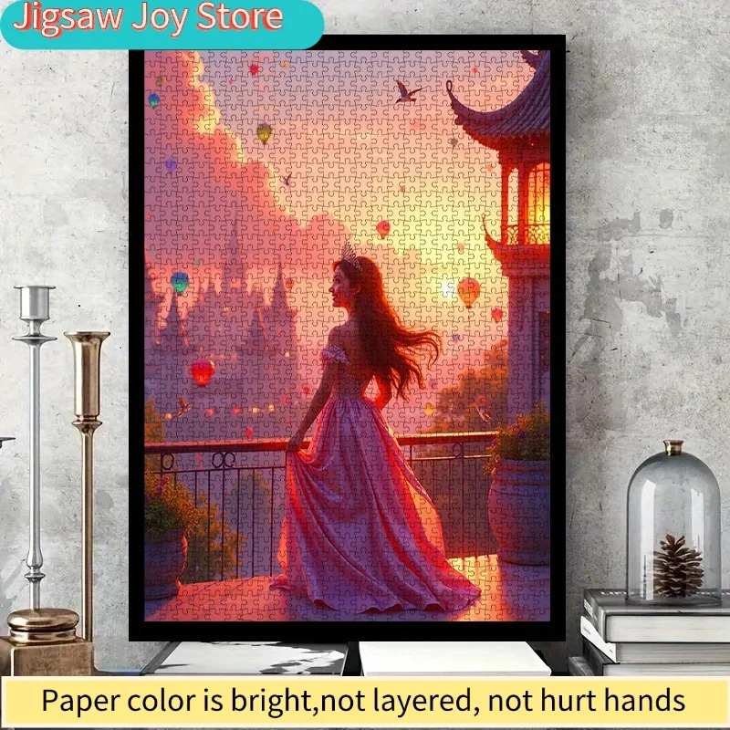 

Disney Paper Puzzle | Princess Fantasy Castle with Balloons, High-Quality White Card Material, Ideal for Family, Couples, Bir