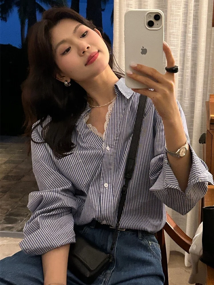 

Кружевное сращивание V-Ne Long Sve, женское корейское платье свободного покроя, полиэфирное волокно, устойчивое к деформации, осеннее новое поступление