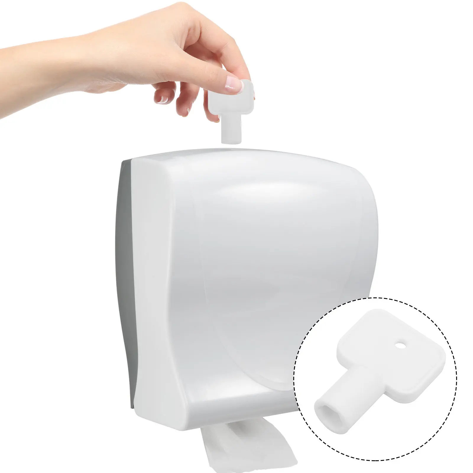 Plastic Paper Towel Dispenser Key Replacement for Toilet Paper Holders Secure Authorized Access Compact Ergonomic Design