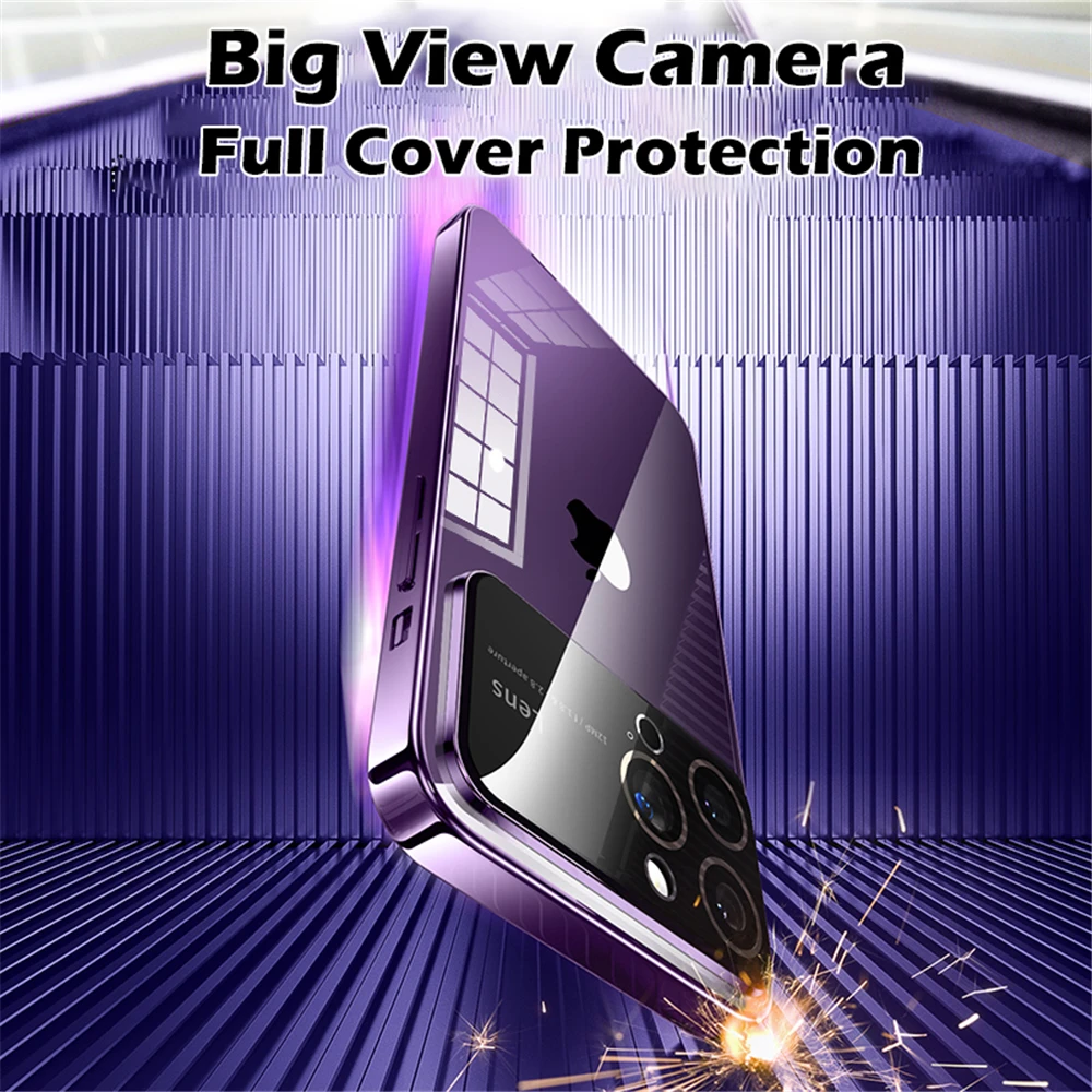 Luxury Plating Clear Hard PC Glass Lens Camera Protection Case For iPhone 17 Pro Max 16 15 13 11 12 14 Transparent Bumper Cover